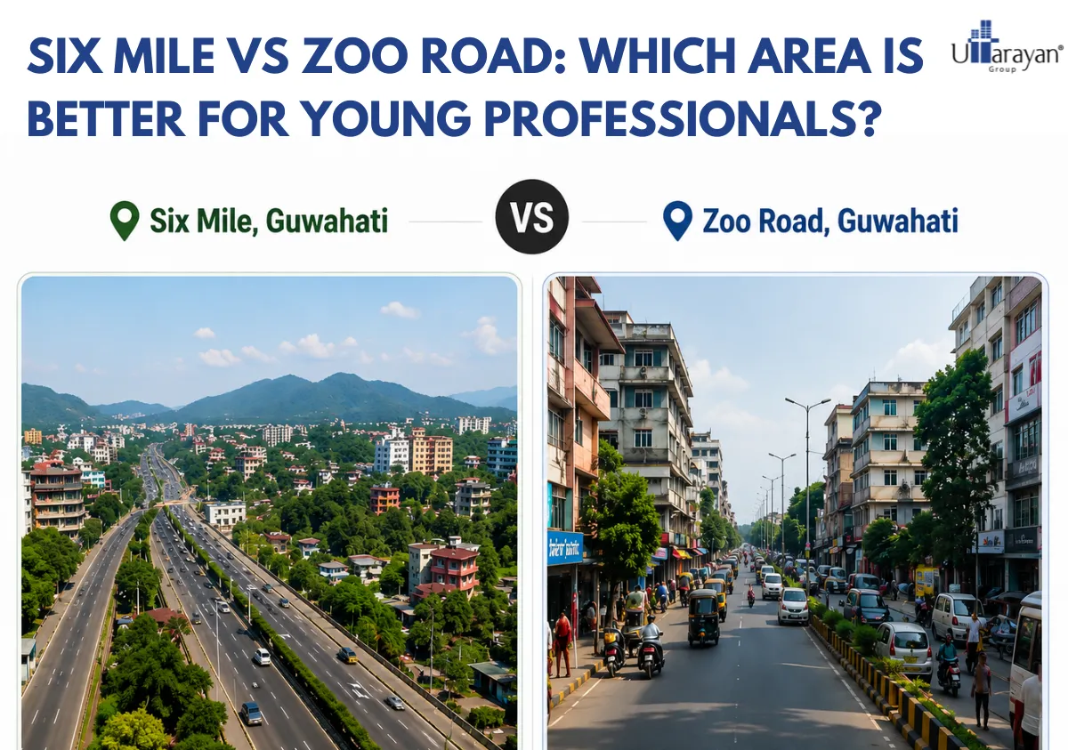 image demonstrates Six Mile, Guwahati vs Zoo Road: Which Area Is Better for Young Professionals?